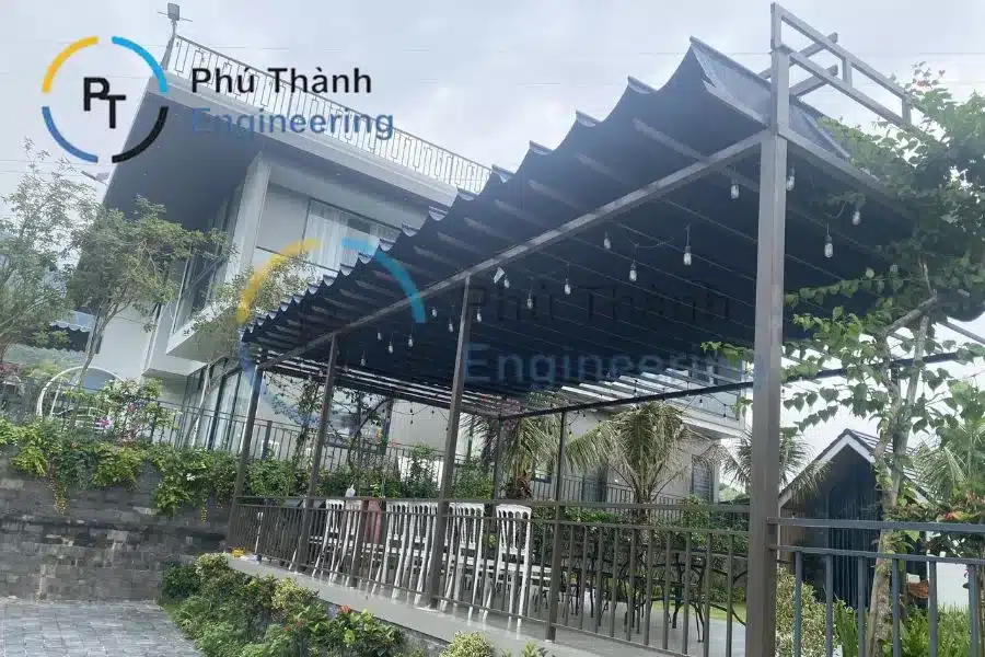 Dịch Vụ Lắp Đặt Mái Che Kéo Ra Vào Tại Bình Dương 27 Thi công mái che bạt chất lượng cao cho sân vườn