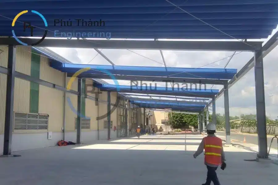 Dịch Vụ Lắp Đặt Mái Che Kéo Ra Vào Tại Bình Dương 34 Hình ảnh mái che lắp đặt cho bãi xe, kho xưởng