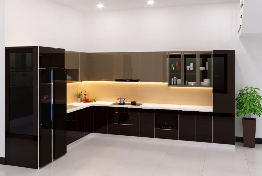 Top 10 Mẫu Tủ Bếp Inox 304 Được Yêu Thích Nhất 2025 2 Tủ Bếp Inox Cánh Kính Cường Lực